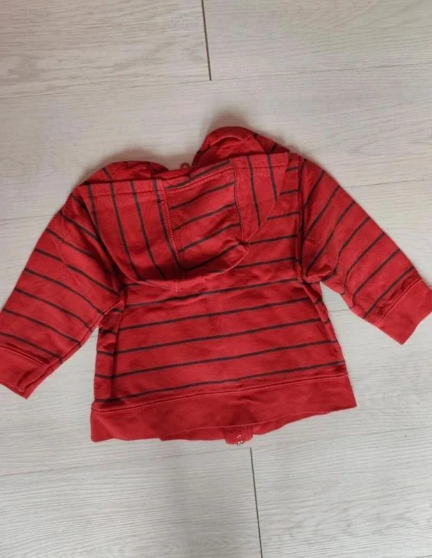 Veste com zíper vermelha listrada 🧵 Tamanho 86 cm 🧵 Les 3 suisses – photo 6